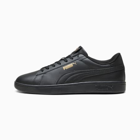 รองเท้าผ้าใบ Smash 3.0 L, PUMA Black-PUMA Gold-PUMA Black, small-THA