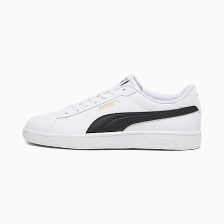 รองเท้าผ้าใบ Smash 3.0 L, PUMA White-PUMA Black-PUMA Gold, small-THA