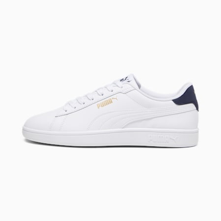 Sneakers Smash 3.0 L, PUMA White-PUMA Navy-PUMA Gold, small