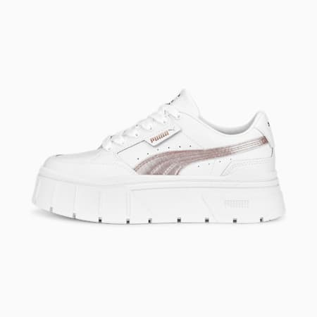 Mayze Stack Shine Sneakers Youth, PUMA White-Rose Gold, small-DFA