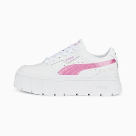 Mayze Stack Shine Sneakers - Girls 8-16 years, PUMA White-Lilac Chiffon, small-AUS