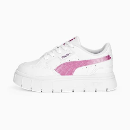 Mayze Stack Shine Sneakers - Girls 4-8 years, PUMA White-Lilac Chiffon, small-AUS