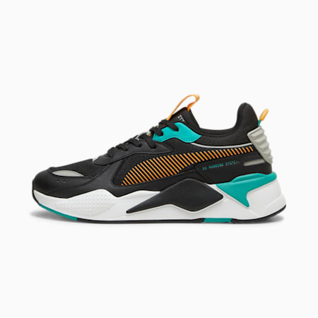 RS-X Geek Sneakers, PUMA Black-Sparkling Green, small