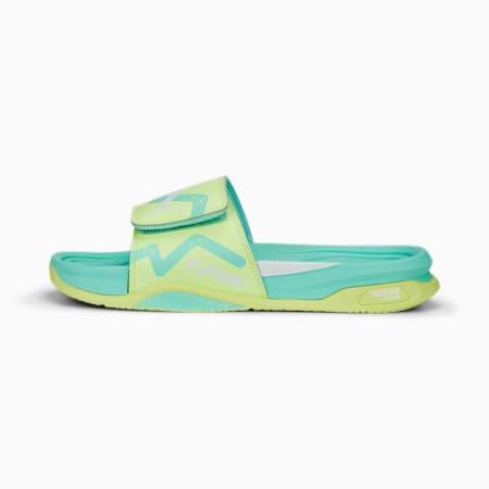 Dream Nitro Future Unisex Slides, Fast Yellow-PUMA White-Electric Peppermint, small-AUS