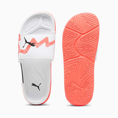 Clear and white puma slides top