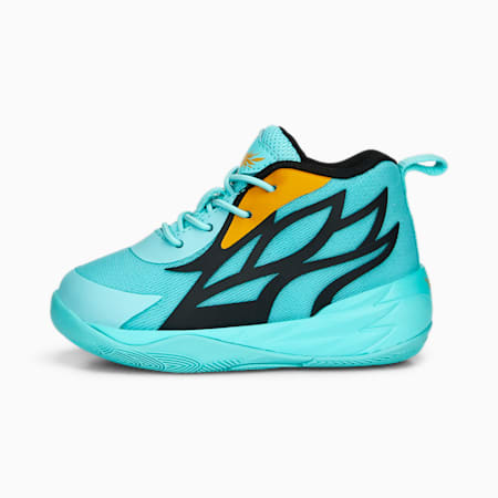 MB.02 Basketball Shoes - Infant 0-4 years, Elektro Aqua-PUMA Black-Mineral Yellow, small-AUS