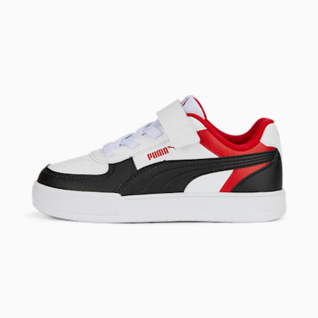 Caven Block Sneakers mit alternativem Verschluss für Kinder, PUMA White-PUMA Black-For All Time Red, small