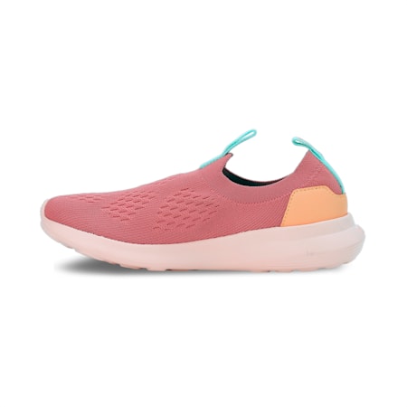 Gripeal Slip On Youth Sneakers, Hibiscus Flower-Rose Dust-Orange Peach, small-IND
