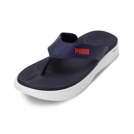 Puma SOFTRIDE Seave Unisex Flip-Flops, PUMA Navy-PUMA White-For All Time Red, small-IND