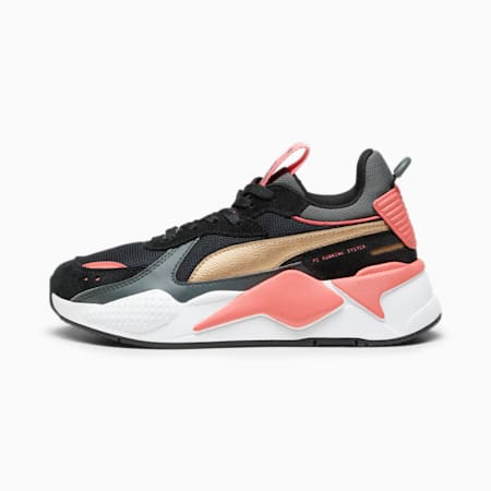 RS-X Metallic sneakers voor jongeren, PUMA Black-PUMA Gold, small