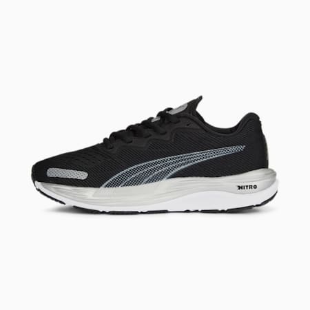 Velocity NITRO 2 Running Shoes - Youth 8-16 years, PUMA Black-PUMA White-PUMA Silver, small-AUS