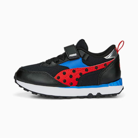 סניקרס PUMA x MIRACULOUS Rider FV עם סגירה אלטרנטיבית לילדים, PUMA Black-PUMA Red, small-DFA