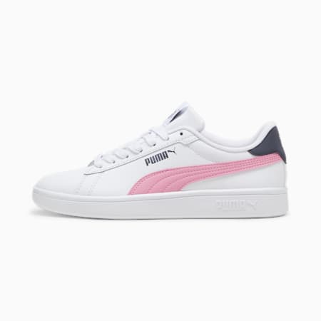 Baskets en cuir Smash 3.0 Enfant et Adolescent, PUMA White-Mauved Out-Galactic Gray, small