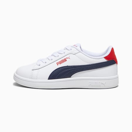 Smash 3.0 L Shoes Kids, PUMA White-PUMA Navy-For All Time Red, small