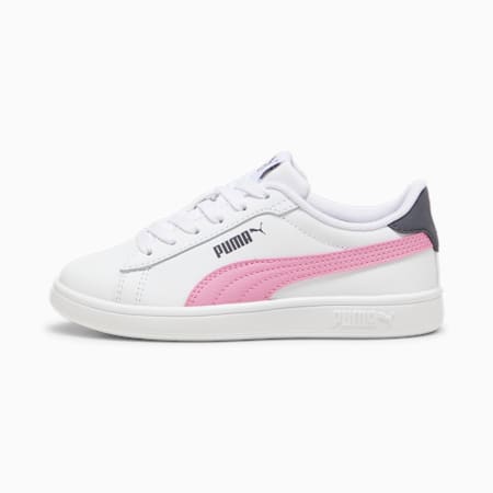 Baskets en cuir Smash 3.0 Enfant, PUMA White-Mauved Out-Galactic Gray, small