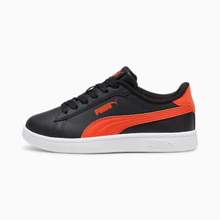 Baskets en cuir Smash 3.0 Enfant, PUMA Black-Redmazing, small