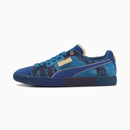 Sepatu Sneaker Runway Pra-Pertandingan PUMA x DAPPER DAN Clyde, Blazing Blue-Blazing Blue-Lake Blue, small-IDN