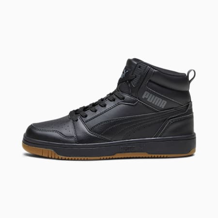 Sneakersy Rebound, PUMA Black-Shadow Gray-Gum, small