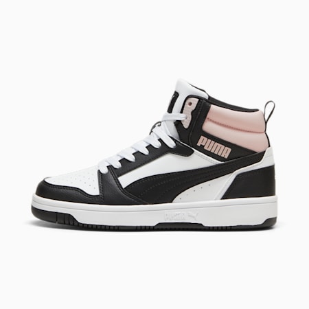 Sneakersy Rebound, PUMA White-PUMA Black-Mauve Mist, small