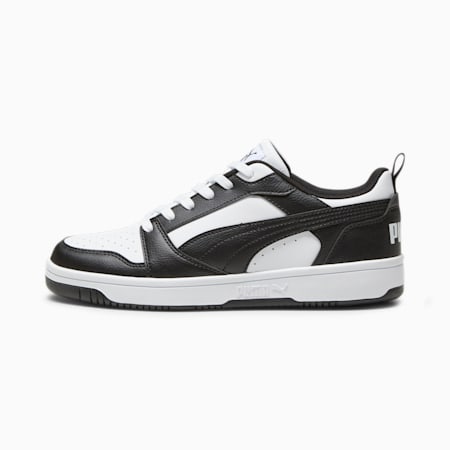 รองเท้าผ้าใบข้อต่ำ Rebound V6, PUMA White-PUMA Black-PUMA White, small-THA