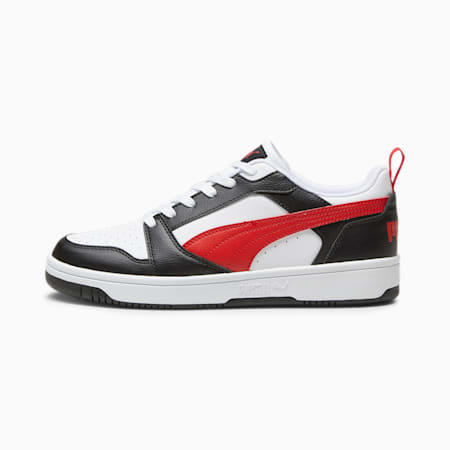 Rebound V6 Low Sneakers, PUMA White-For All Time Red-PUMA Black, small-PHL