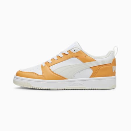 Rebound V6 Low Sneakers, Clementine-PUMA White-Vapor Gray, small