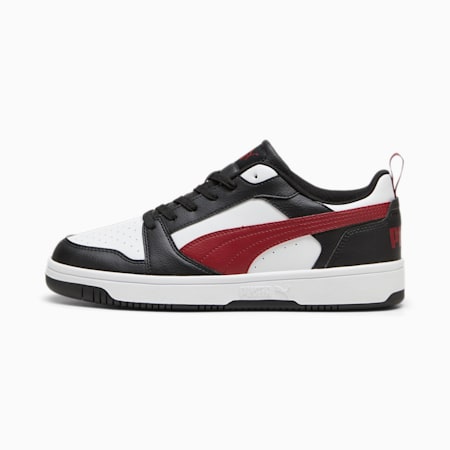 Rebound V6 Low Sneakers, PUMA White-Intense Red-PUMA Black, small