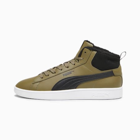 Sneakersy Smash 3.0 Mid WTR, Olive Drab-PUMA Black-PUMA White, small