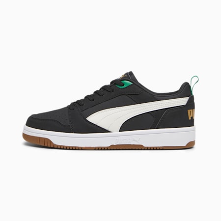 Rebound Low 75 Years Sneakers, PUMA Black-Warm White-Archive Green-Gold-Pristine, small-THA