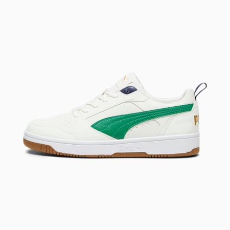 รองเท้าผ้าใบ Rebound Low 75 ปี, Warm White-Archive Green-PUMA Navy-Gold-Pristine, small-THA