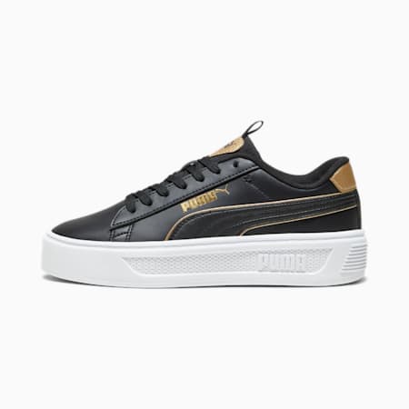 Smash Platform v3 Pop Up Women's Sneakers, PUMA Black-PUMA Gold-PUMA White, small