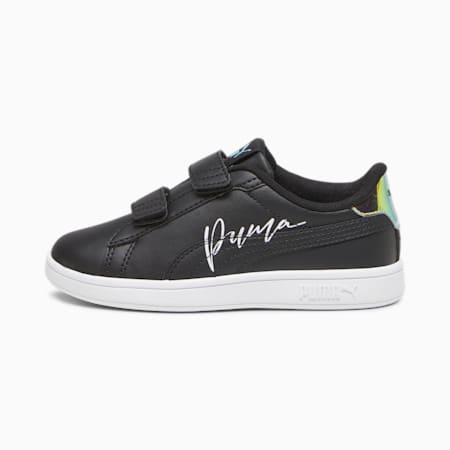 PUMA Smash 3.0 Crystal Kids' Sneakers, PUMA Black-PUMA White-Team Aqua, small-SEA