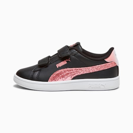 Baskets PUMA Smash 3.0 Star Glo Enfant, PUMA Black-Peach Smoothie-PUMA White, small