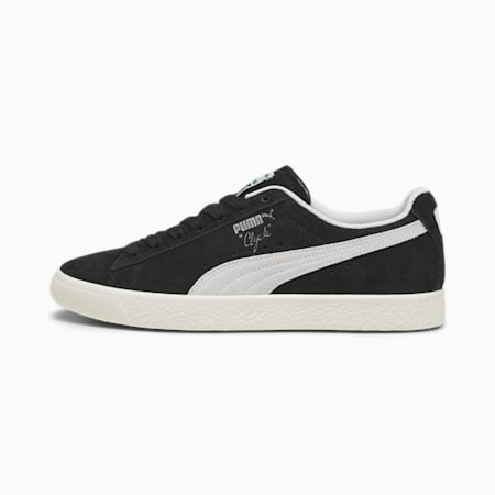 Clyde Hairy Suede Unisex Sneakers, PUMA Black-Frosted Ivory, small-AUS