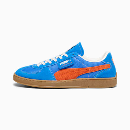 Blue and store orange pumas