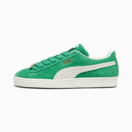 Suede Fat Lace Sneakers, Archive Green-Warm White, small