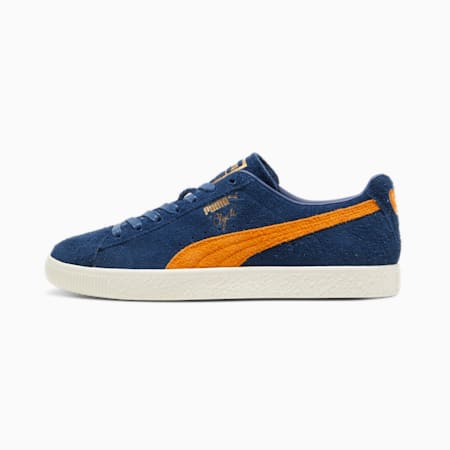 Clyde OG PUMA 75th Year Anniversary Celebration Sneakers, Persian Blue-Orange Brick, small