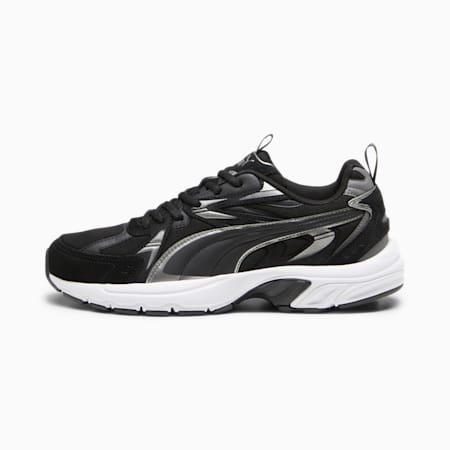 Milenio Tech Suede Sneakers, PUMA Black-Puma Aged Silver-Cool Dark Gray, small