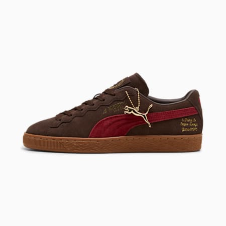 PUMA x STAPLE B Unisex Suede Sneakers, Dark Chocolate-Rhubarb, small-AUS