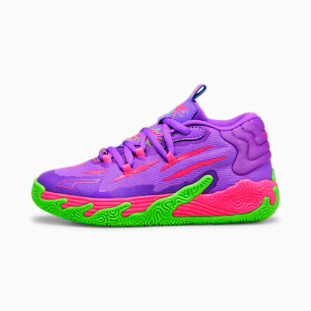 MB.03 Toxic Kids' Basketball Shoes, Purple Glimmer-Green Gecko, small