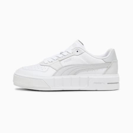 PUMA Cali Court Leather Women's Sneakers, PUMA White-Cool Light Gray, small-DFA