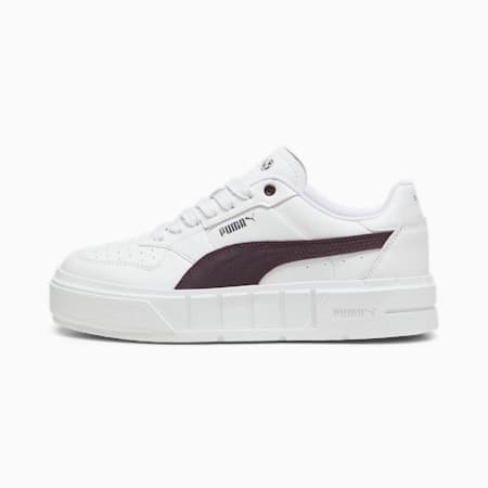 Cali Court Leather Women's Sneakers, PUMA White-Midnight Plum, small-NZL