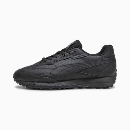 Blktop Rider Leather Unisex Sneakers, PUMA Black-Shadow Gray, small-AUS