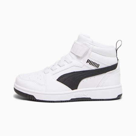 Basket mi-haute Rebound V6 Enfant, PUMA White-PUMA Black, small