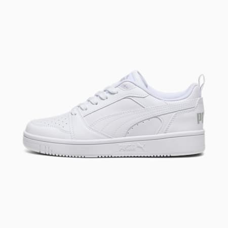 Rebound V6 Lo Youth Sneakers, PUMA White-Cool Light Gray, small