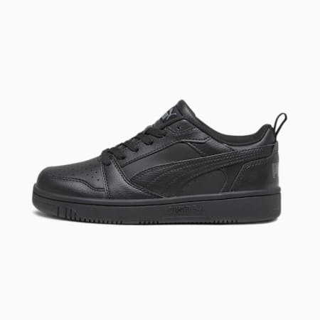 Rebound V6 Lo Big Kids' Sneakers, PUMA Black-Shadow Gray, small