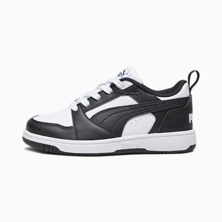 Rebound V6 Lo Kids' Sneakers, PUMA White-PUMA Black, small-THA