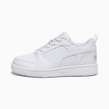 Rebound V6 Lo Little Kids' Sneakers, PUMA White-Cool Light Gray, small
