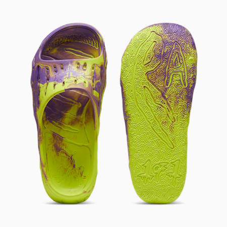 Claquettes de basketball MB.03 Slide, Safety Yellow-Purple Glimmer, small