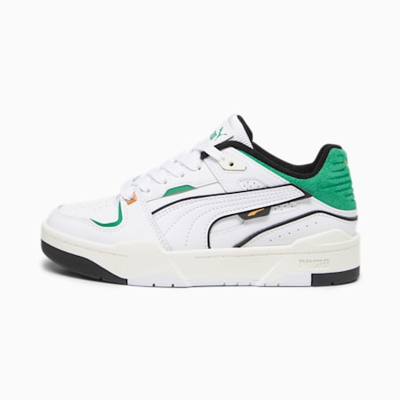 Slipstream Bball Sneakers Teenager, PUMA White-Archive Green, small